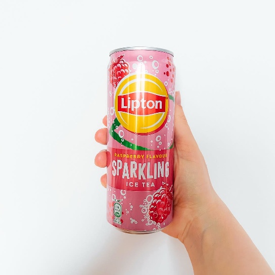 Puszka Lipton Sparkling Ice Tea Raspberry Zero, 330 ml